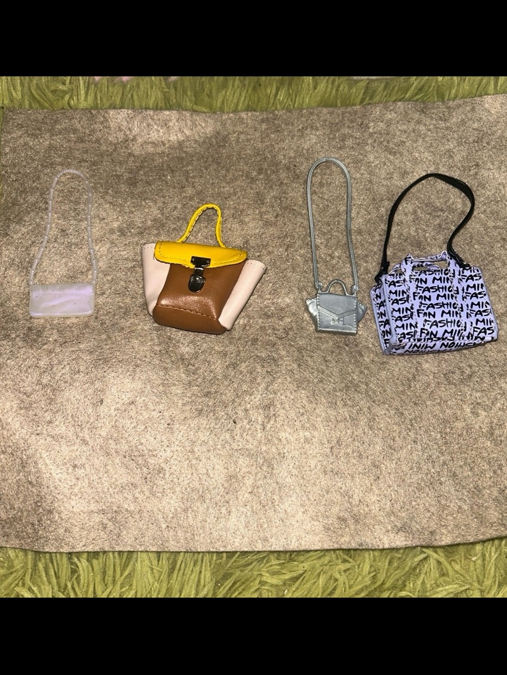 Barbie Mini Purse Set - Clear, Yellow, Brown, Silver, Black & White